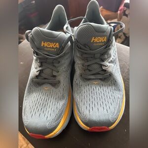 Hoka One One Clifton 8 1121374 GBMS Running Shoes Mens Size 10.5D Blue Orange